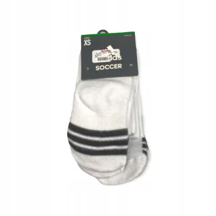 Białe skarpety dziecięce logo paski ADIDAS XS - Skarpetki damskie - miniaturka - grafika 1