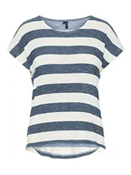 Koszulki i topy damskie - VERO MODA VMWIDE Stripe S/L Top GA JRS, Chiny Blue/Stripes:Snow White, XXL - miniaturka - grafika 1