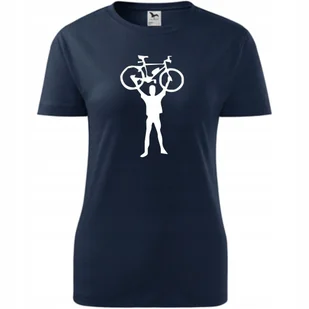 Damska Koszulka z Nadrukiem Rowerowa Rower Prezent dla Rowerzystki T-shirt ciemny granat XS - Koszulki i topy damskie - miniaturka - grafika 1