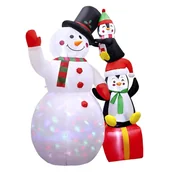 Ozdoby bożonarodzeniowe - Duży Bałwan Dmuchany Samopompujący Świecący 180Cm - miniaturka - grafika 1