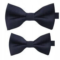 Krawaty i muchy męskie - Zestaw muszek dla taty i syna - granatowe - miniaturka - grafika 1