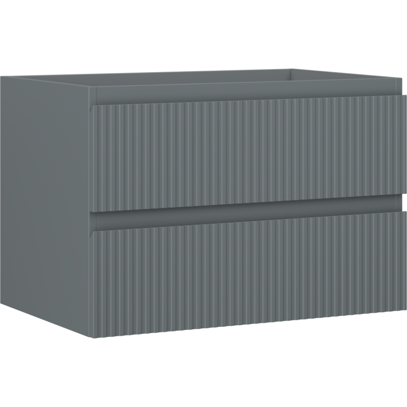 Mexen Rivel szafka łazienkowa podumywalkowa 70 cm, 2 szuflady, ryflowana , grafit mat - 91A20-07047-2-BFF66