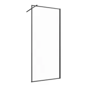 Kabiny prysznicowe - Kabina Walk-in 100x200 transparentna profil czarny Invena - miniaturka - grafika 1