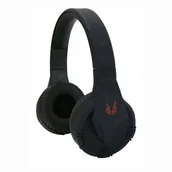Słuchawki - SŁUCHAWKI NAUSZNE BLUETOOTH GAMING STEREO RADIO FM CZARNO-CZERWONE - miniaturka - grafika 1