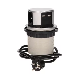 Orno Gniazdo meblowe, wysuwane z blatu 3x250V AC z ładowarką USB i przewodem 1,5m OR-AE-1342 OR-AE-1342 - Gniazdka elektryczne - miniaturka - grafika 1