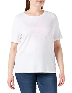 Tommy Hilfiger Damska koszulka Regular Th Circle Open-nk Ss Shirt, Th Optic White, M - Koszulki i topy damskie - miniaturka - grafika 1
