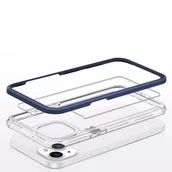 Etui i futerały do telefonów - Hurtel Clear 3in1 etui do iPhone 13 mini żelowy pokrowiec z ramką niebieski - miniaturka - grafika 1
