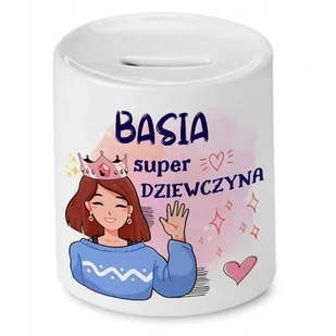 Skarbonka 330 ml Dla Basi Córki Dziecka Prezent z Nadrukiem ze Zdjęciem - Skarbonki - miniaturka - grafika 1