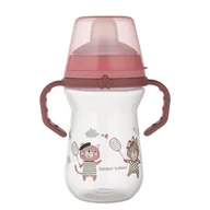 Kubki dla dzieci - Canpol babies Kubek niekapek z silikonowym ustnikiem Bonjour Paris 250ml Pink - miniaturka - grafika 1