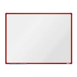 boardOK Biała magnetyczna tablica boardOK, 120 x 90 cm, czerwona rama VOK120090-1300 - Tablice i flipcharty - miniaturka - grafika 1