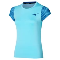 Koszulki sportowe damskie - Koszulka damska Mizuno  Charge Printed Tee  Blue Glow  XL - miniaturka - grafika 1