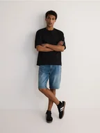 Spodenki męskie - Reserved - Jeansowe szorty slim fit - indigo jeans - miniaturka - grafika 1