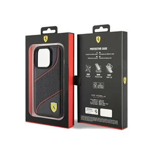 Ferrari FEHCP15LPWAK iPhone 15 Pro 6.1" czarny/black hardcase Perforated Waves Metal Logo - Etui i futerały do telefonów - miniaturka - grafika 16