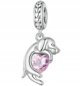 Wisiorki - Charms Zawieszka Pies Piesek Srebro S925 - miniaturka - grafika 1