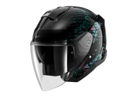 Kaski motocyklowe - Kask Otwarty Shark Skwal Jet Reptaia Czarny/Fioletowy/BrokatowyS - miniaturka - grafika 1