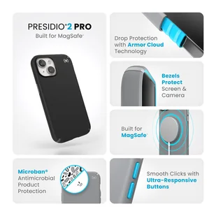 Speck Presidio2 Pro Magsafe - Etui iPhone 15 / iPhone 14 / iPhone 13 (Black / Slate Grey / White) - Pozostałe akcesoria do telefonów - miniaturka - grafika 8