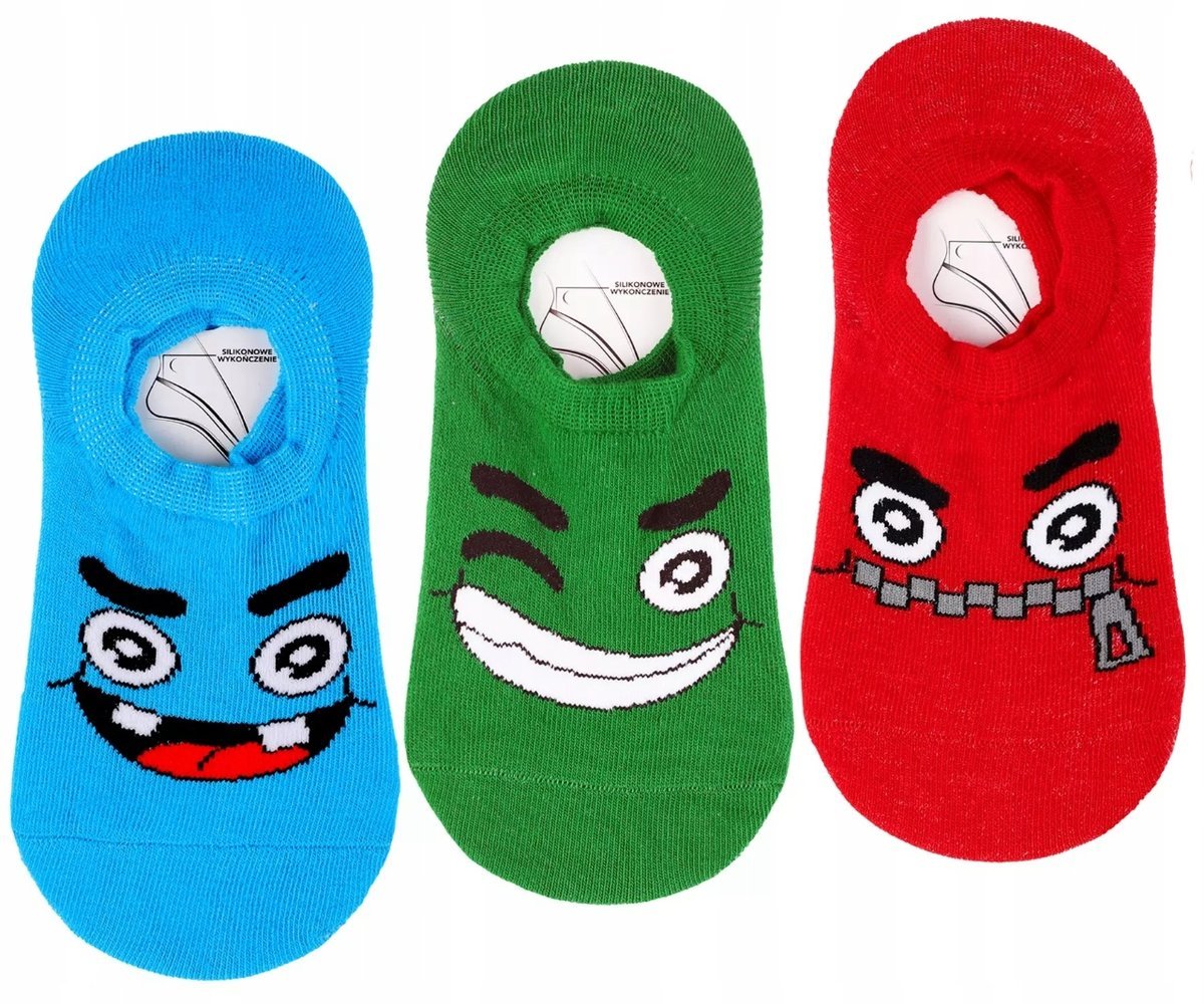 3X Niskie Stopki Kolorowe Skarpetki Dziecięce Bawełniane Moraj 31-34