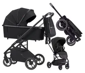 Wózki dziecięce - Wózek wielofunkcyjny 2w1 gondola i spacerówka ALFA Carrello Black - miniaturka - grafika 1