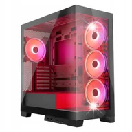 Obudowy komputerowe - Obudowa Modecom Volcano Space Apex ARGB MIDI ATX bez zasilacza Czarna - miniaturka - grafika 1