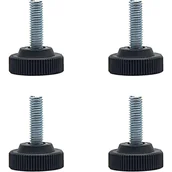 Śruby i nakrętki - 4 regulowane nóżki poziomujące, śruba z gwintem M8, okrągła podstawa, do mebli i maszyn - miniaturka - grafika 1