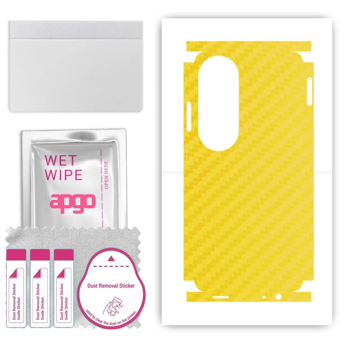 Folia naklejka skórka strukturalna na TYŁ+BOKI do Oppo A60 - Carbon Żółty - apgo SKINS