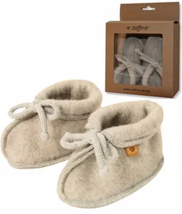 Buciki dziecięce niechodki Wełna premium rozmiar M 6-12 m-cy Beżowe Zaffiro - Buty dla dziewczynek - miniaturka - grafika 1