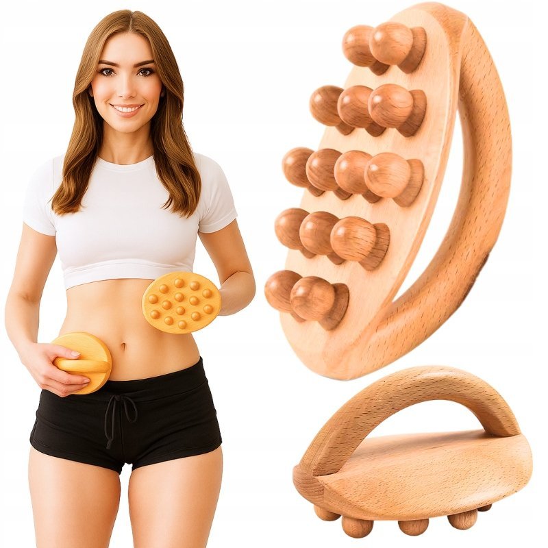 Szczotka do masażu relaksacyjnego ciała masażer drewniany antycellulitowy