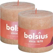 Świece - Bolsius Świeca rustykalna Shine 35H 8CM 2szt MGLISTY RÓŻ BOLSIUS2856 - miniaturka - grafika 1