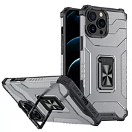 Etui i futerały do telefonów - Crystal Ring Case pancerne hybrydowe etui pokrowiec + magnetyczny uchwyt iPhone 12 Pro Max czarny - miniaturka - grafika 1