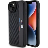 Etui i futerały do telefonów - BMW BMHCP15S23PUPVK iPhone 15 / 14 / 13 6.1" czarny/black hardcase Perforated Tricolor Line - miniaturka - grafika 1