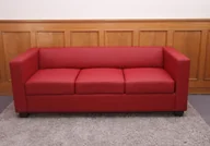 Sofy i kanapy - sofa 3-osobowa Kanapa Lounge sofa Lille ~ skóra, czerwony - miniaturka - grafika 1