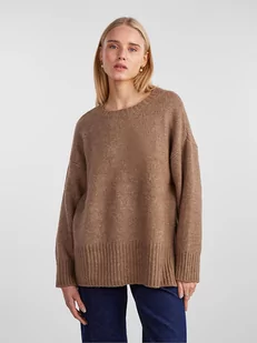Pieces Sweter w kolorze jasnobrązowym - Swetry damskie - miniaturka - grafika 1