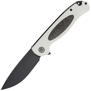 Petrified Fish PFB03 Stamp Czarny Stonewashed D2 Włókno Węglowe z Białym G10 PFB03WDW - Scyzoryki - miniaturka - grafika 1