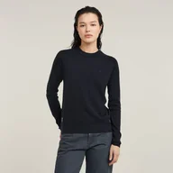 Dresy damskie - maglie donna g-star d25509-d847 core knitted 387 osaka blue - miniaturka - grafika 1