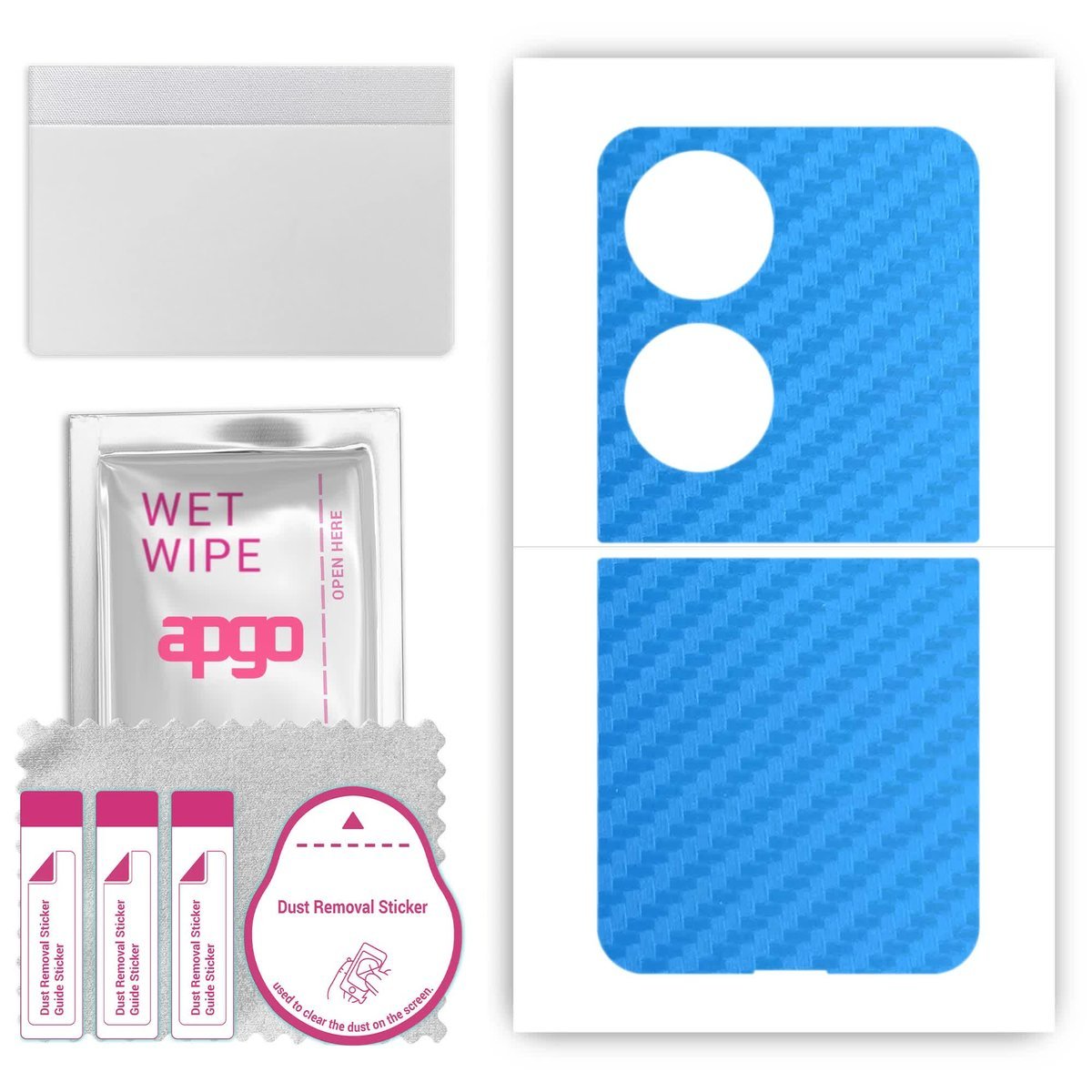 Folia naklejka skórka strukturalna na TYŁ do Huawei P50 Pocket Art Edition - Carbon Niebieski - apgo SKINS