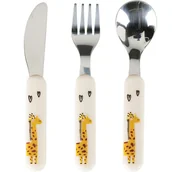 Sztućce dla dzieci - Zestaw sztućców dla dziecka z plastikową rączką, 3 elementy - miniaturka - grafika 1