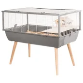 Klatki dla gryzoni - Zolux Klatka Neo Nigha mała H36 szara - miniaturka - grafika 1