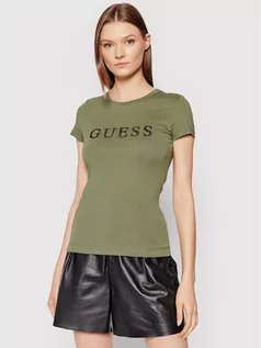Koszulki i topy damskie - Guess T-Shirt Kimetz W1BI06 JA911 Zielony Regular Fit - grafika 1