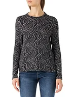 Koszulki i topy damskie - ONLY Women's ONLLEAH L/S O-Neck Top CC JRS koszulka z długim rękawem, średni szary melanż/szczegóły: Black Zebra, M - miniaturka - grafika 1