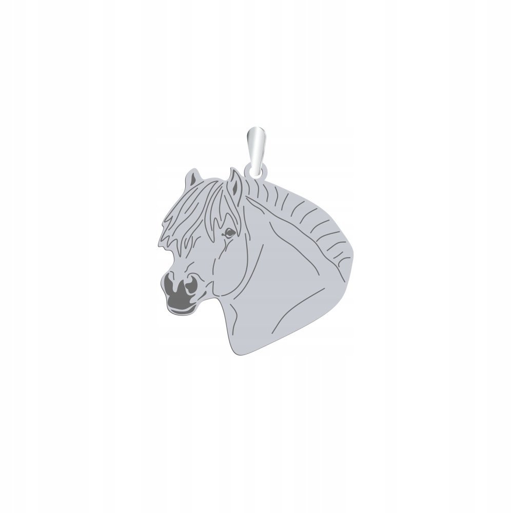 Zawieszka Srebrna Koń Fiordzki 925 Prezent Biżuteria Kobieta GRAWER GRATIS