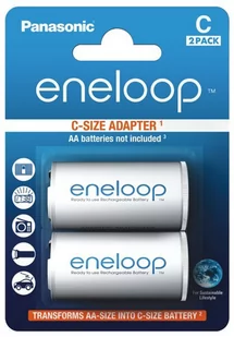 Panasonic Eneloop adapter R14 2 szt BQ-BS2E-2E BQ-BS2E-2E - Ładowarki i akumulatory - miniaturka - grafika 1