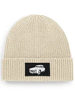 Czapki damskie - Czapka zimowa beanie auto samochód "Syrenka" Jasny beż - miniaturka - grafika 1