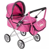 Domki dla lalek - Wózek Dla Lalek Głęboki Gondola Z Torbą Składany Księżniczka - miniaturka - grafika 1
