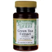 Przeziębienie i grypa - Swanson, Usa Green Tea Extract 500 mg - suplement diety 60 kaps. - miniaturka - grafika 1