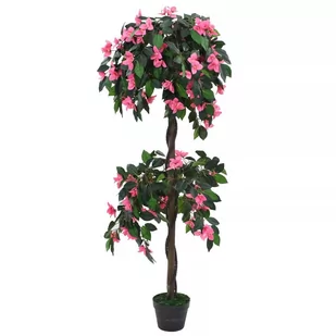 vidaXL Sztuczny rododendron z doniczką, 310 cm, zielony i różowy - Sztuczne kwiaty - miniaturka - grafika 1