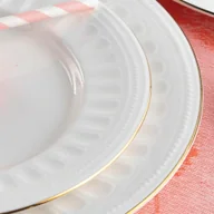 Serwisy obiadowe - Serwis obiadowy Komplet talerzy porcelanowych na 6 osób MESYNA GOLD - miniaturka - grafika 1