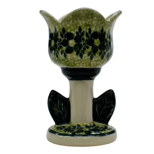 Ceramiczny świecznik tulipan Ceramika Bolesławiec - Świeczniki - miniaturka - grafika 1