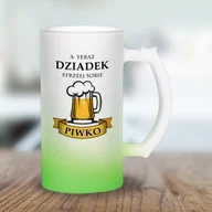 Szklanki - Kufel z mrożonego szkła - A teraz dziadek strzeli sobie piwko - miniaturka - grafika 1