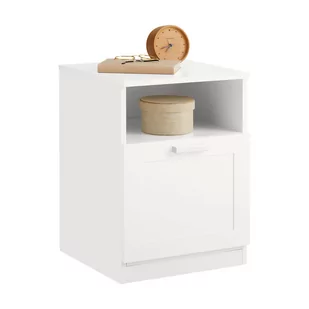 SoBuy Szafka Nocna Salon Sofa Stolik Szafka Regał Pomocniczy 1 szuflada FBT112-W - Szafki nocne - miniaturka - grafika 1