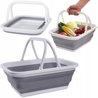 Torby i wózki na zakupy - Pojemny Koszyk Silikonowy Składany Z Uchwytami Kompaktowy Lekki Uniwersalny - miniaturka - grafika 1